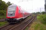 Ein 765.5 Steuerwagen bildet das Schlusslicht am NRW-Express auf der fahrt von Aachen Hbf nach Hamm(Westf). Grade bei der Ausfahrt von Stolberg(Rheinland).