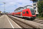 DABpbzfa mit Schublok 245 035-1 der DB ZugBus Regionalverkehr Alb-Bodensee GmbH (RAB) (DB Regio Baden-Württemberg) als IRE 4211 bzw.