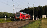 RE5 Lindau Insel-Stuttgart Hbf am 25.09.2021 an der Blockstelle Gurgelhau zwischen Beimerstetten und Westerstetten.