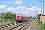 Steuerwagen vorraus fährt der RE20 nach Magdeburg durch Meßdorf gen Stendal.

Meßdorf 16.07.2023