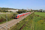 Ein RE50 verlässt Freising zur Fahrt nach München Hbf. (29.09.2023)