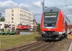 80 Jahre Bahnwerk Erfurt, Pendelzug von Erfurt Hbf am Behelfsbahnsteig Bahnwerk Erfurt, 2005