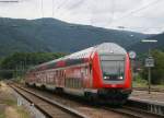 IRE4710 mit Schublok 146 231-6 nach Karlsruhe bei der Einfahrt Hausach am 13.7.08