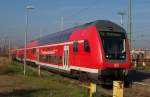 Am 14.10.2005 steht eine Garnitur des RE4 (damals: Rathenow - Falkenberg/Elster) im Cottbuser Hbf.