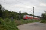Einen von einer Lok der BR 146.2 geschobenen IRE von Lindau nach Stuttgart konnte ich am 31.7.2009 bei km 25,4 der Filsbahn ablichten.