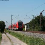 RE 4706 (Konstanz-Karlsruhe Hbf) mit Schublok 146 234-0 an der Bk Basheider 24.8.09