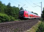 Doppelstocksteuerwagen der Bauart DBpbzf als RE von Hannover nach Bremen, hier kurz vor dem HP Linsburg.