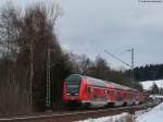 RE 4718 (Konstanz-Karlsruhe Hbf) mit Schublok 146 233-2  Donaueschingen  am km 70,0 21.1.10