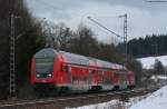 RE 5186 (Kreuzlingen-Karlsruhe Hbf) mit Schublok 146 239-9  Hausach  am km 70,0 21.1.10