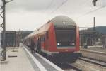 Doppelstock-Steuerwagen in DR-Umbauausfhrung mit modernen Steuerkopf im August 1998 in Saalfeld.