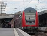 Nachschuss auf den 763.6 Steuerwagen am RE10129 nach Hamm bei der Einfahrt in den Essener Hbf 10.4.10