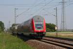 RE von Frankfurt(Main)Hbf nach Mannheim Hbf.Am 22.05.10 in Lampertheim.