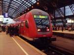 Ein 763.6 steht am Abend des 29.12.2005 im Klner Hbf als RE 7 Richtung Rheine.