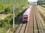 Eine RB auf dem Weg von Lutherstadt Wittenberg nach Halle(S)Hbf.