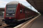 Hier ein RE2 (RE37409) von Wittenberge nach Cottbus, bei der Ausfahrt am 26.5.2012 aus Berlin Lichtenberg.