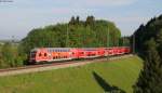 RE 79036 (Salzburg Hbf-Mnchen Hbf) mit Schublok 111 174-9 bei Aling 18.5.13