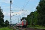 143 651-4 als Dreiteiler hat fast Lutherstadt Wittenberg erreicht mit ihrem RB Falkenberg - Halle 07.08.2014