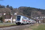 IC 2383/RE 52383 (Stuttgart Hbf-Singen(Htw)) mit Schublok 147 568-0 bei Epfendorf 4.4.20