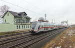 DB Tz 4893 als IC 1956 von Leipzig Hbf nach Karlsruhe Hbf, am 24.01.2021 in Vieselbach.