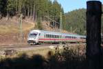 IC Steuerwagen auf der Frankenwaldrampe bei Förtschendorf am 03.11.2015.