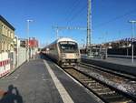 Am 29.12.2017 zeigte sich eine IC Garnitur nach Nürnberg Hbf in Aalen.