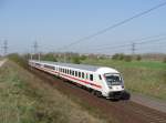 IC 2035 von Oldenburg nach Leipzig, fotografiert kurz vor Magdeburg am 11.04.2009.