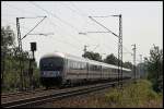 Steuerwagen vorraus ist EC 318, Graz Hbf - Frankfurt(Main)Hbf, bei Ostermnchen unterwegs.