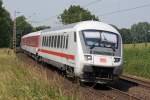 Ein ICE Erstzzug mit DB Autozug wagen in Gruiten am 23,06,10