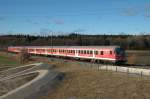 Die RB aus Füssen am 10.01.15 bei München-Aubing. Im Hintergrund schiebt 218 471