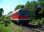 Ein Karlsruher Steuerwagen fhrt mit dem RE nach Bad Harzburg ein (5.8.2007)