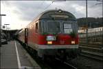 RB91 (RB 39172)  RUHR-SIEG-BAHN  steht Geschmckt auf Gleis 4 zur letzten Abfahrt bei Tageslicht bereit.