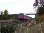 RE 32615 von Fssen nach Mnchen am 12.10.2008 sdlich von Buchloe.