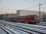 Ein Karlsruher Steuerwagen am 09.01.2009 abgestellt im Regensburger Hbf.