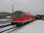 D-DB 50 80 82-34 329-6 Bnrdzf (DB Regio AG Region Nord Bremen Hbf) mit dem RE 3632 nach Erfurt Hbf und nicht nach Bad Bentheim, wie es im Zugzielanzeiger steht, im Bf Altenburg; 24.01.2011