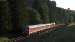 RE 57393 (Lindau Hbf-Mnchen Hbf) mit Schublok 218 488-5 bei Gnzach 17.6.12