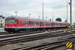 Regio im Bf Euskirchen mit Steuerwagen Bauart Karlsruhe und BR 218 - 09.07.2012