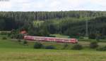 IRE 3215 (Neustadt(Schwarzw)-Ulm Hbf) mit Schublok 218 418-0 bei Lffingen 22.7.12