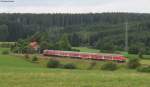 Bild 6000:  RE 22304 (Neustadt(Schwarzw)-Rottweil) mit Schublok 218 464-6 bei Lffingen 28.7.12    Ich danke euch allen fleiig Kommentare schreiben