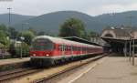 RE 14068 (Bad Harzburg-Hannover Hbf) mit Schublok 218 451-3 in Bad Harzburg 9.8.12