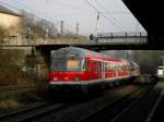 Steuerwagen Bauart Karlsruhe als RB48 nach Wuppertal Hauptbahnhof fhrt vorbei am S-Bahnhof Wuppertal-Sonnborn.(26.2.2013) 