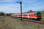 RE 22304 Neustadt-Rottweil verlsst den Bahnhof Dggingen. Aufgenommen am 29.03.2014.