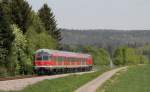 RE 22311 (Rottweil-Neustadt(Schwarzw)) mit Schublok 218 476-0 bei Lauffen 4.5.14 