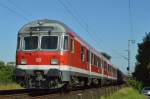 Steuerwagen Bauart Karlsruhe am Ende eines HVZ Verstärkerzuges auf der Linie RB 35 am 04.07.2014 in Voerde (Niederrhein).