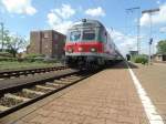 Karlsruher-Steuerwagen in Salzbergen. Die RB 68 nach Münster (Westf) Hbf sieht man hier nur ein paar mal am Tag mit N-Wagen. Hier aufgenommen am 11 August 2014