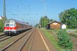 Blick nach Norden auf den Bahnhof Buttenheim, der eigentlich im Stadtteil Altendorf liegt.