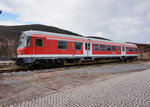 Seitenansicht eines Bnrdfz-Steuerwagens (50 80 82-34 140-7), am 23.3.2016 in Amorbach.