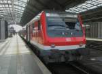 Hier eine RB20 von Halle(Saale) Hbf. nach Eisenach, dieser Zug stand am 8.4.2010 in Halle(Saale) Hbf.