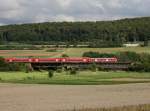 Ein RE nach Mnchen am 13.08.2011 unterwegs bei Treuchtlingen.