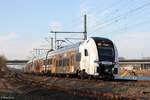 462 033 und 462 008 (national express) als RRX auf der Linie RE6 in Richtung Minden kurz vorm Dortmunder Hbf, 18. Februar 2025