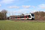 ET 25 2203 (VIAS) zusammen mit ET 25 2304 als RE19 in Richtung Düsseldorf Hbf in Ratingen Lintorf, 11 März 2023